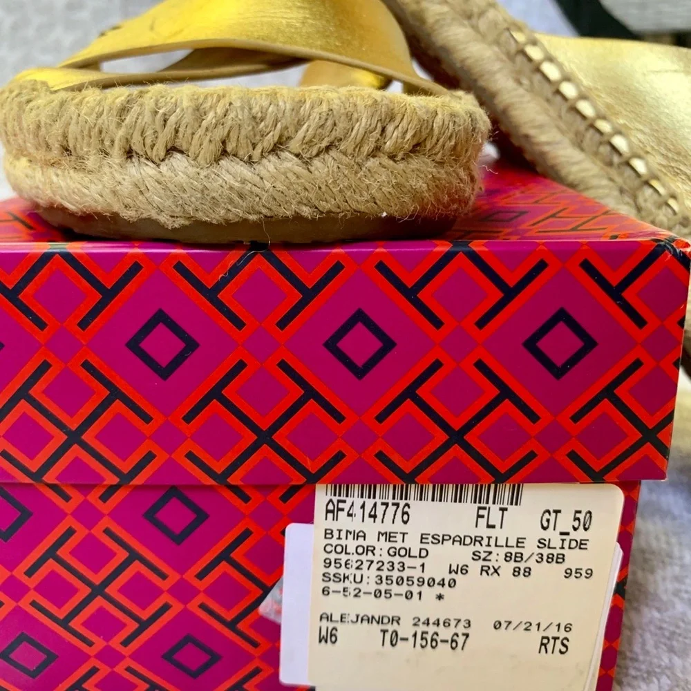 Tory Burch Bima Metallic Gold flats